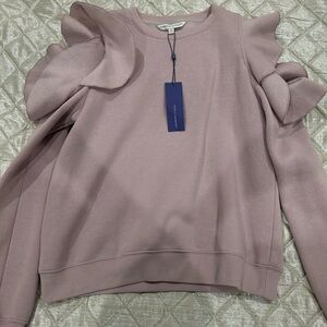 Rebecca Minkoff Lavendar Open Shoulder Long Sleeve Shirt